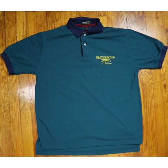 VINTAGE 90's POLO SHIRT - HELL'S KITCHEN BAR AND GRILL - SIZE L - JONATHAN COREY - Picture 1 of 4